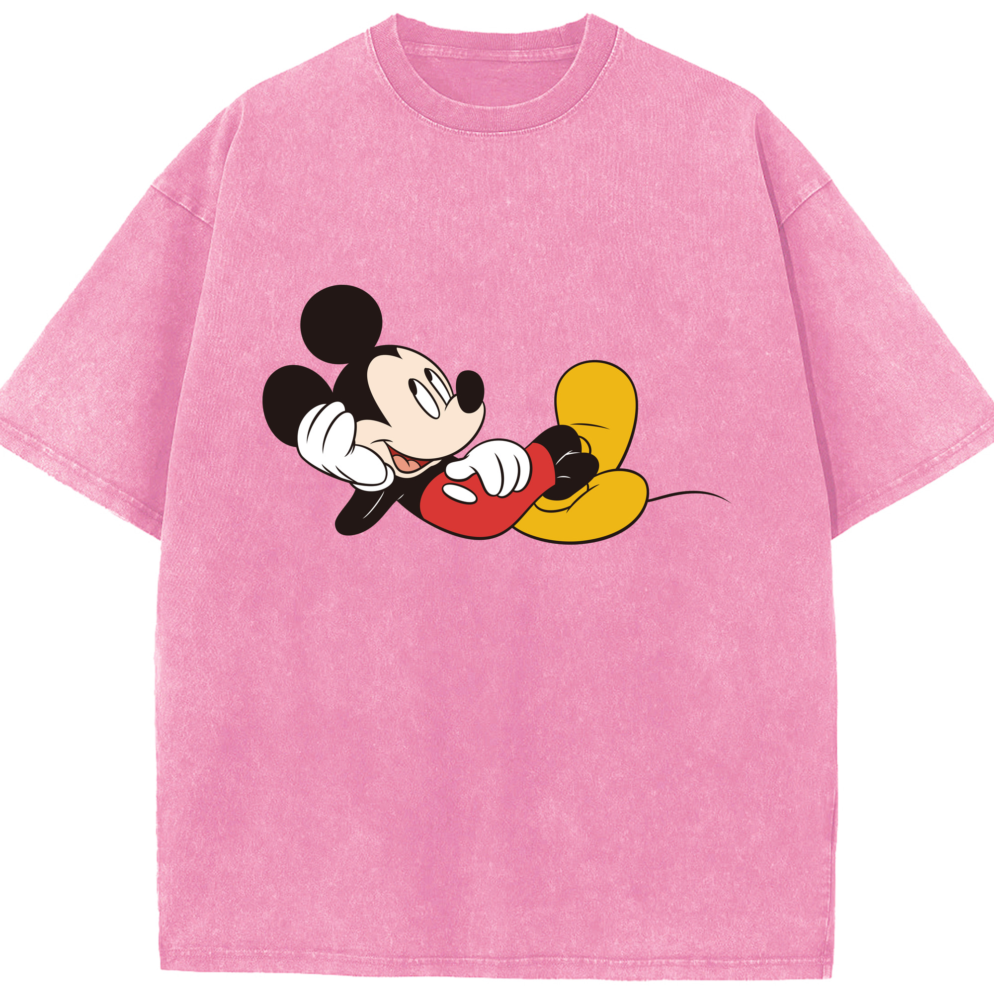 （画像用） ミッキーマウス Mickey Mouse 綿100% ヴィンテージ風 半袖Tシャツ（フロントプリント）